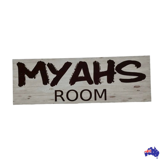 Custom Persoanlised Timber Look Room Door Sign - The Renmy Store Homewares & Gifts