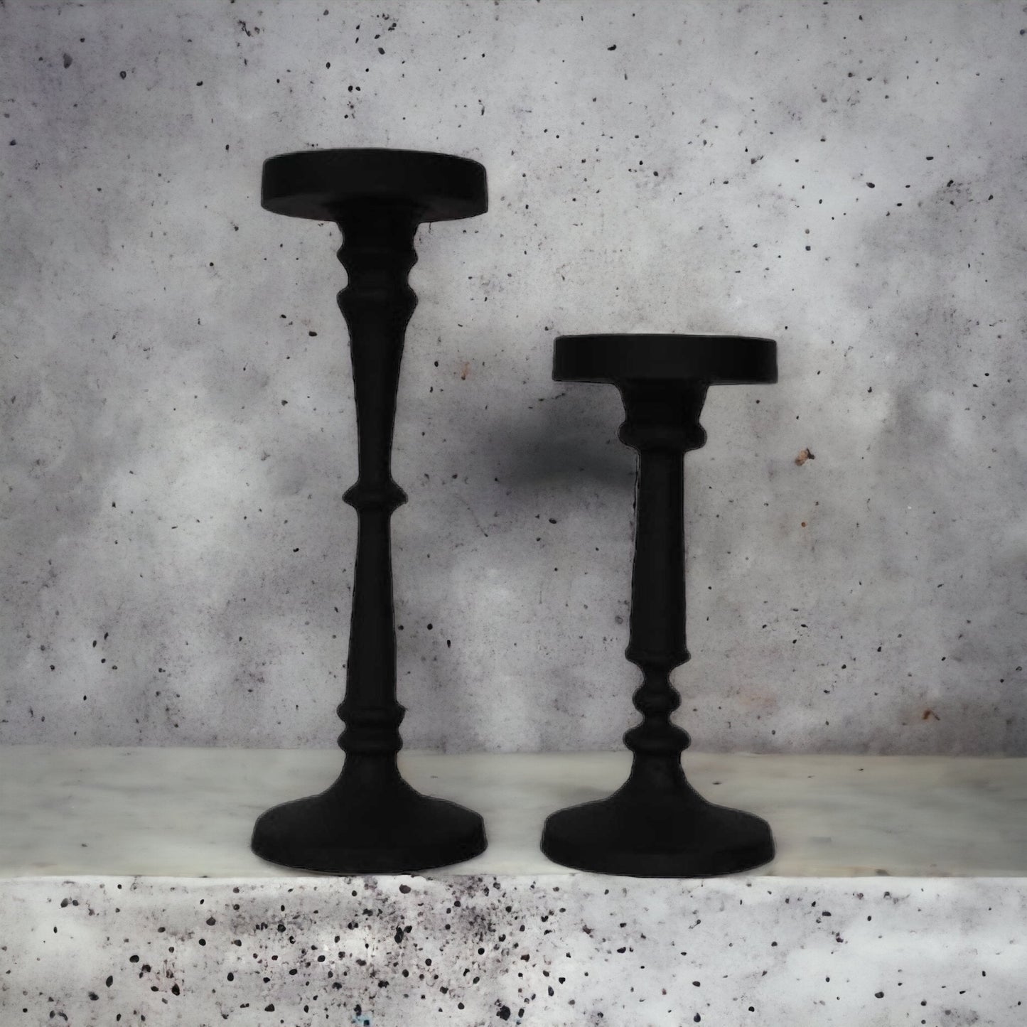 Candle Stick Holder Set Rustic Cast Iron - The Renmy Store Homewares & Gifts 