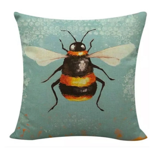 Cushion Cover Bee Aqua Buzz - The Renmy Store Homewares & Gifts