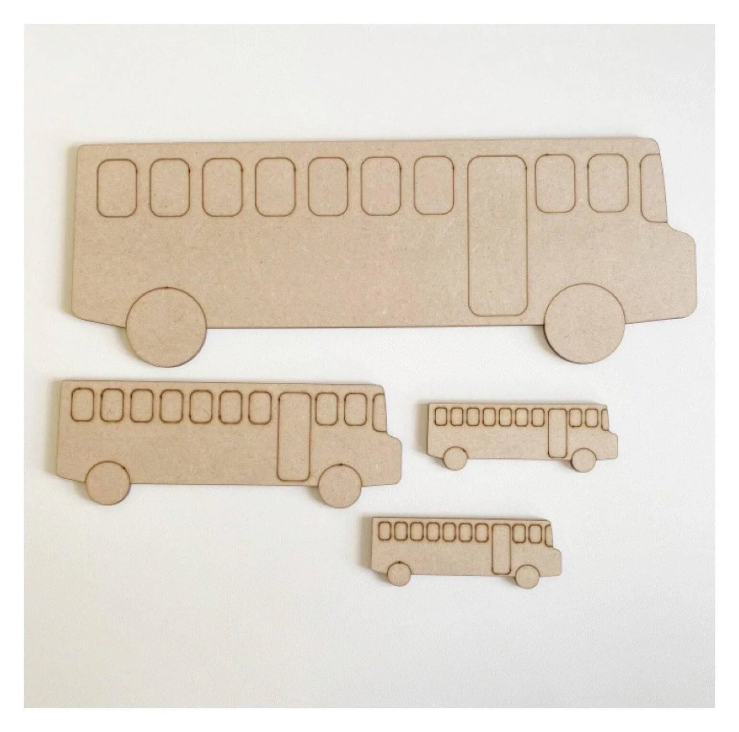 Bus Set MDF Wooden DIY Craft - The Renmy Store Homewares & Gifts