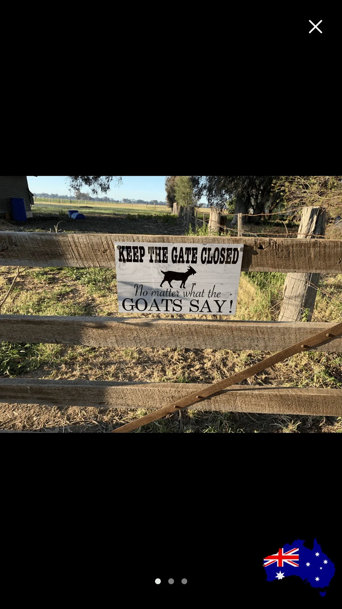 Goats Keep The Gate Closed Goat Sign - The Renmy Store Homewares & Gifts