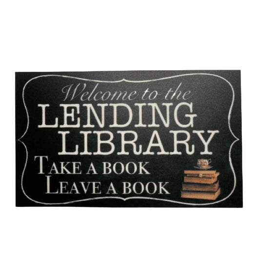 Lending Library Street Book Borrow Sign - The Renmy Store Homewares & Gifts