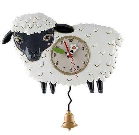 Clock Wall Sheep Ewe Farmhouse Allen Designs Pendulum - The Renmy Store Homewares & Gifts