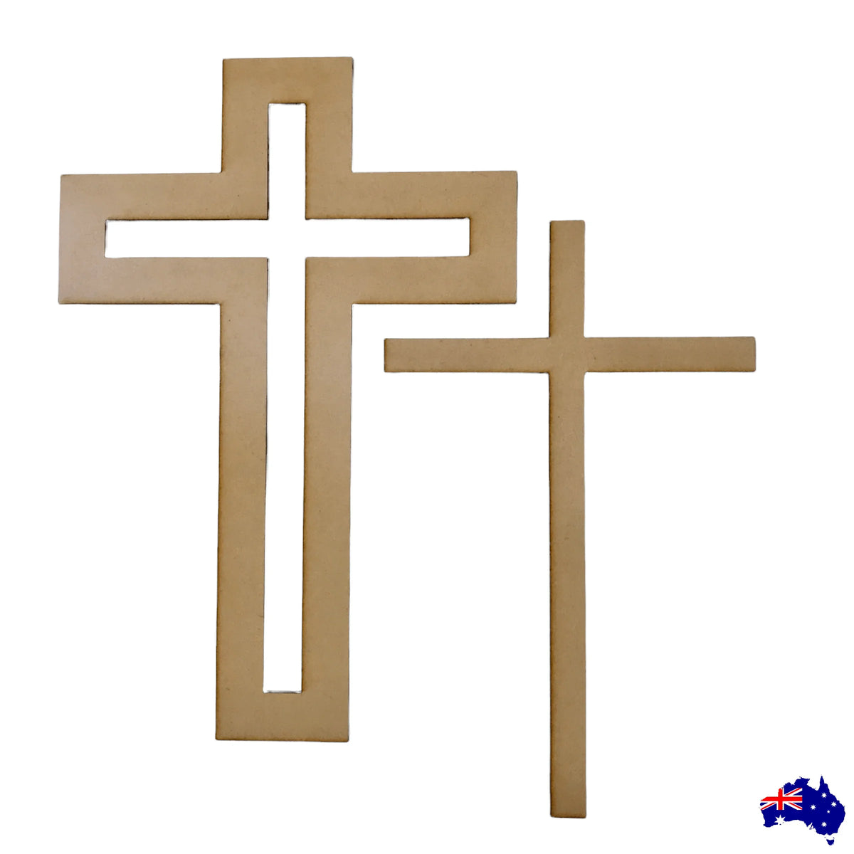 Modern Cross Timber MDF DIY Raw Set of 2 - The Renmy Store Homewares & Gifts