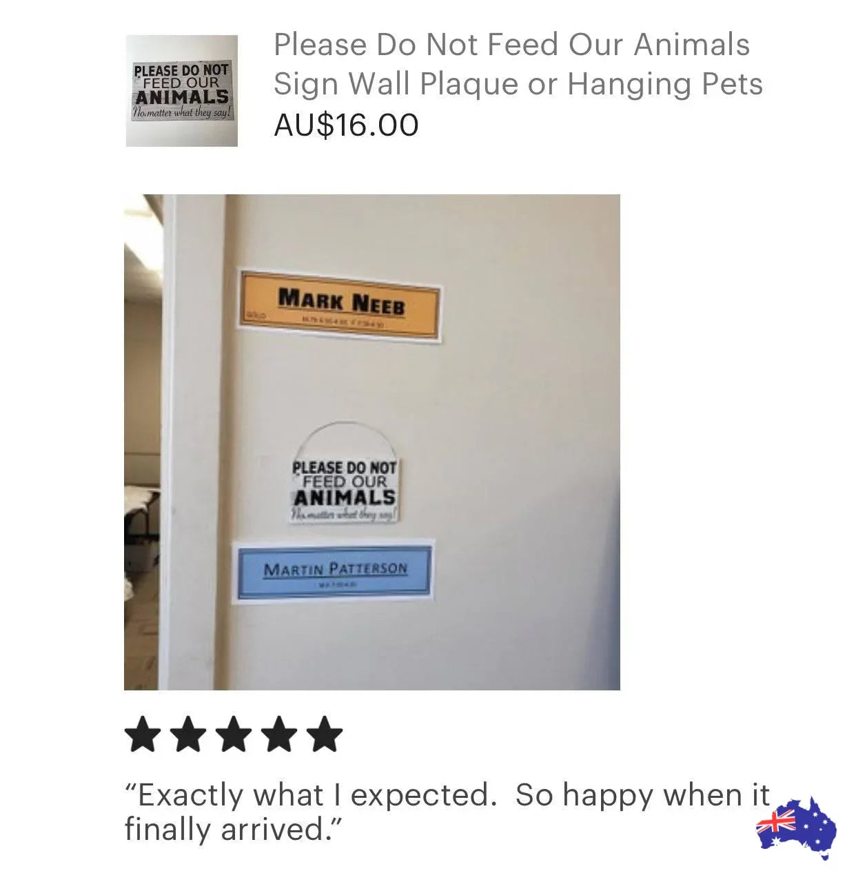 Do Not Feed Our Animals Sign - The Renmy Store Homewares & Gifts