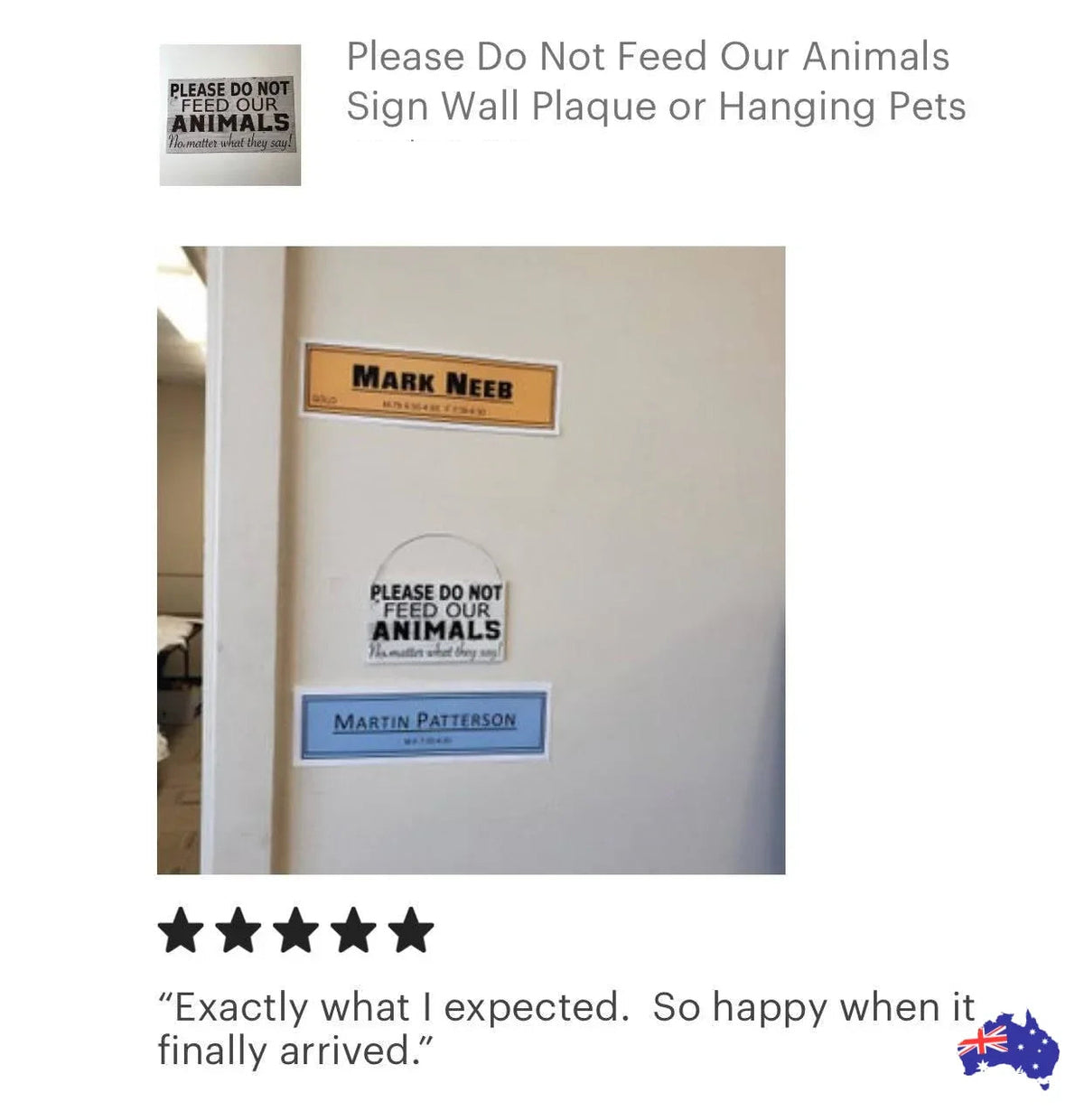 Do Not Feed Our Animals Sign - The Renmy Store Homewares & Gifts
