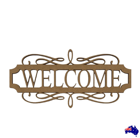 Welcome Wall Décor Wooden MDF Acrylic Metal Steel Laser Cut Sign - The Renmy Store Homewares & Gifts