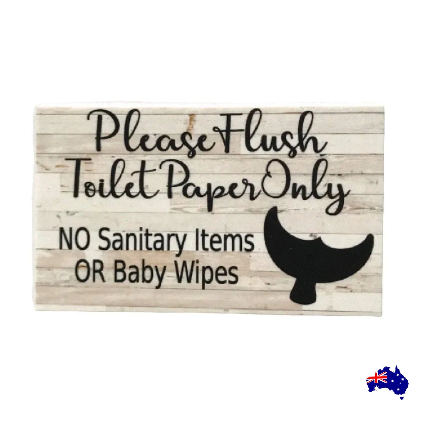 Flush Toilet Paper Only No Sanitary Baby Wipes Whale Sign - The Renmy Store Homewares & Gifts