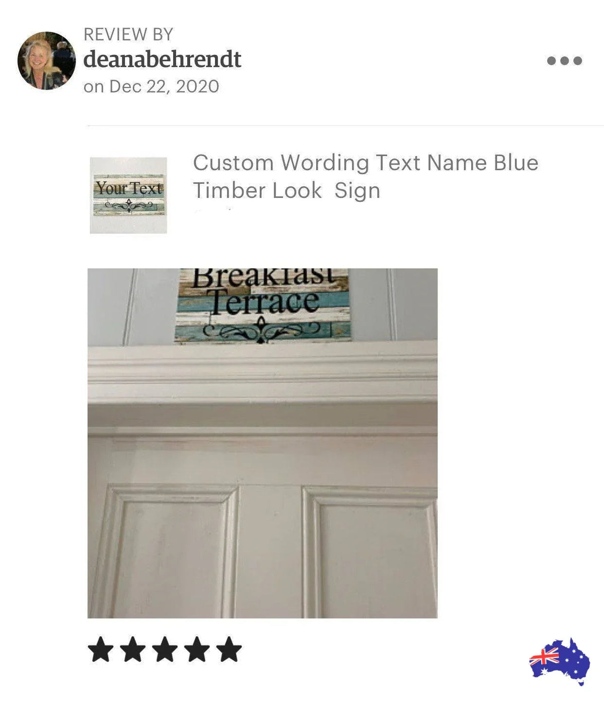 Custom Personalised Blue Timber Look Sign - The Renmy Store Homewares & Gifts