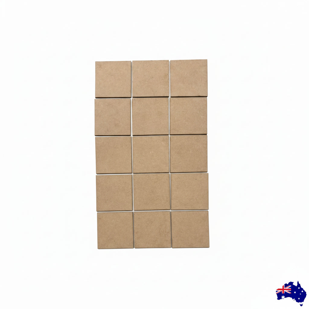 MDF Square 15 pcs War Game DIY Cut Out Art Laser Craft 5cm - The Renmy Store Homewares & Gifts
