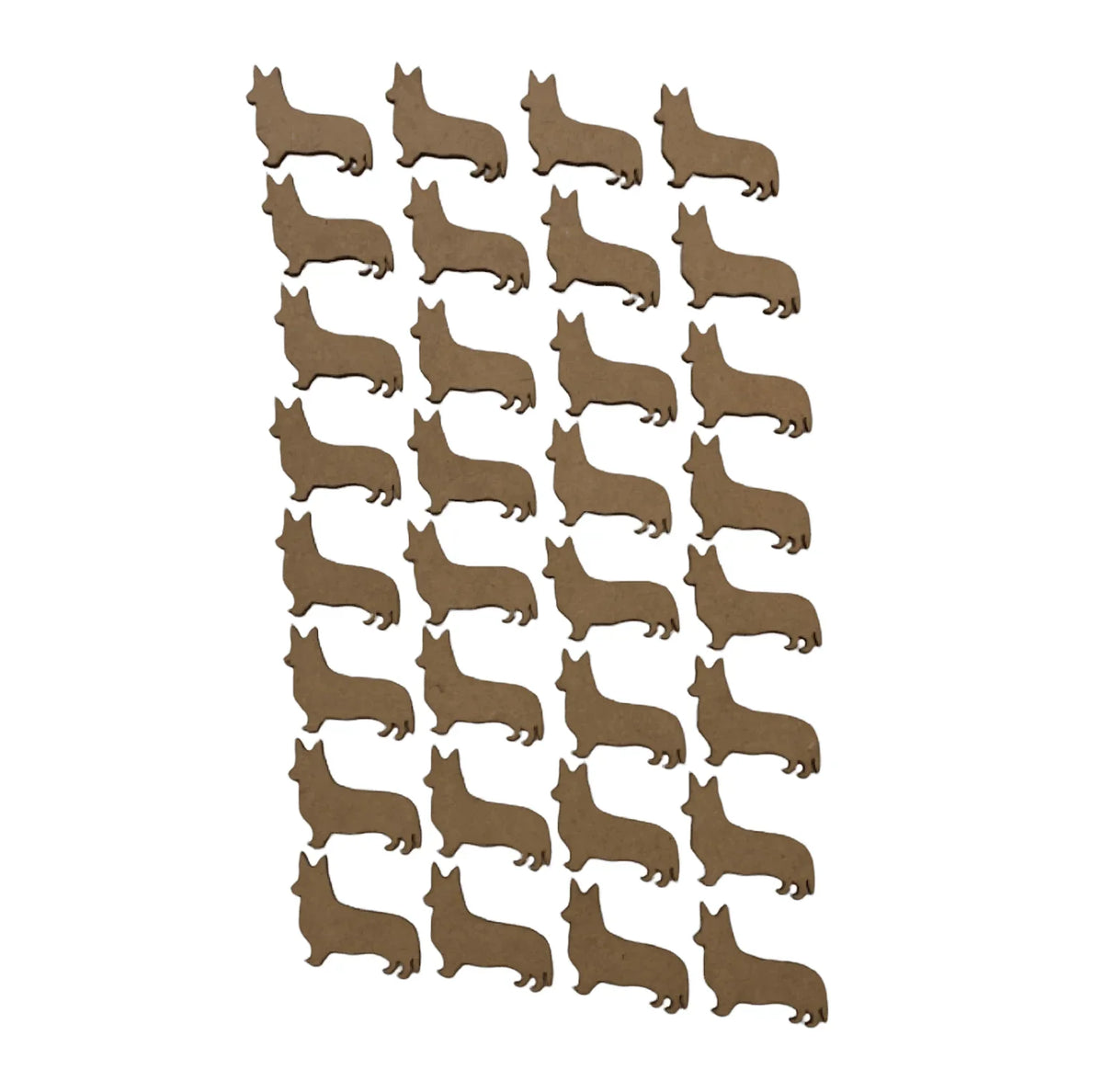 Corgi Pembroke Welsh Dog Set of 32 DIY Raw MDF Timber - The Renmy Store Homewares & Gifts