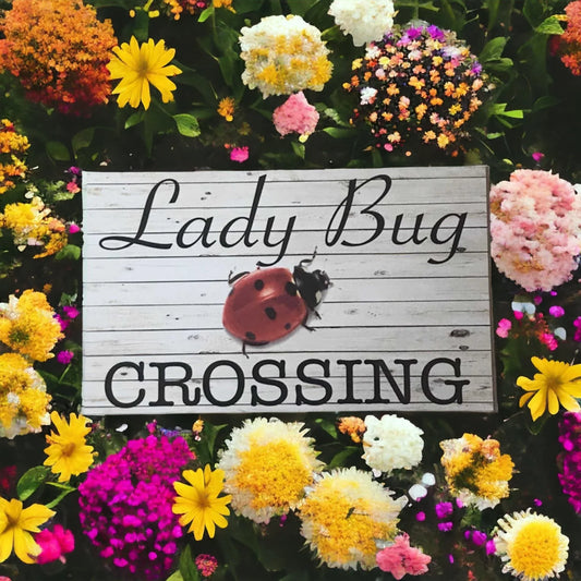 Lady Bug Beetle Crossing Sign - The Renmy Store Homewares & Gifts