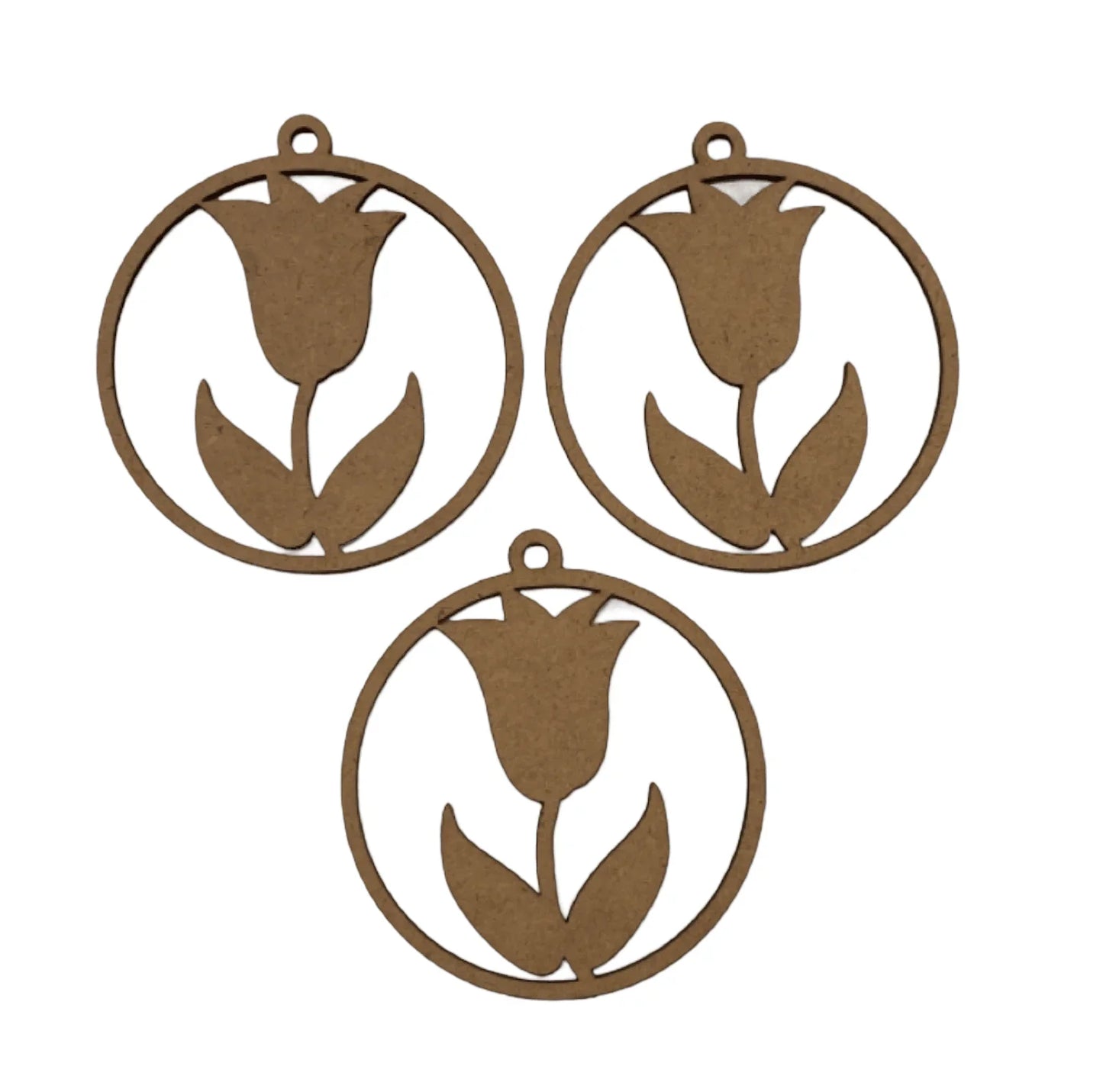 Tulip Flower Hanging Decoration x 3 DIY MDF Timber Art - The Renmy Store Homewares & Gifts