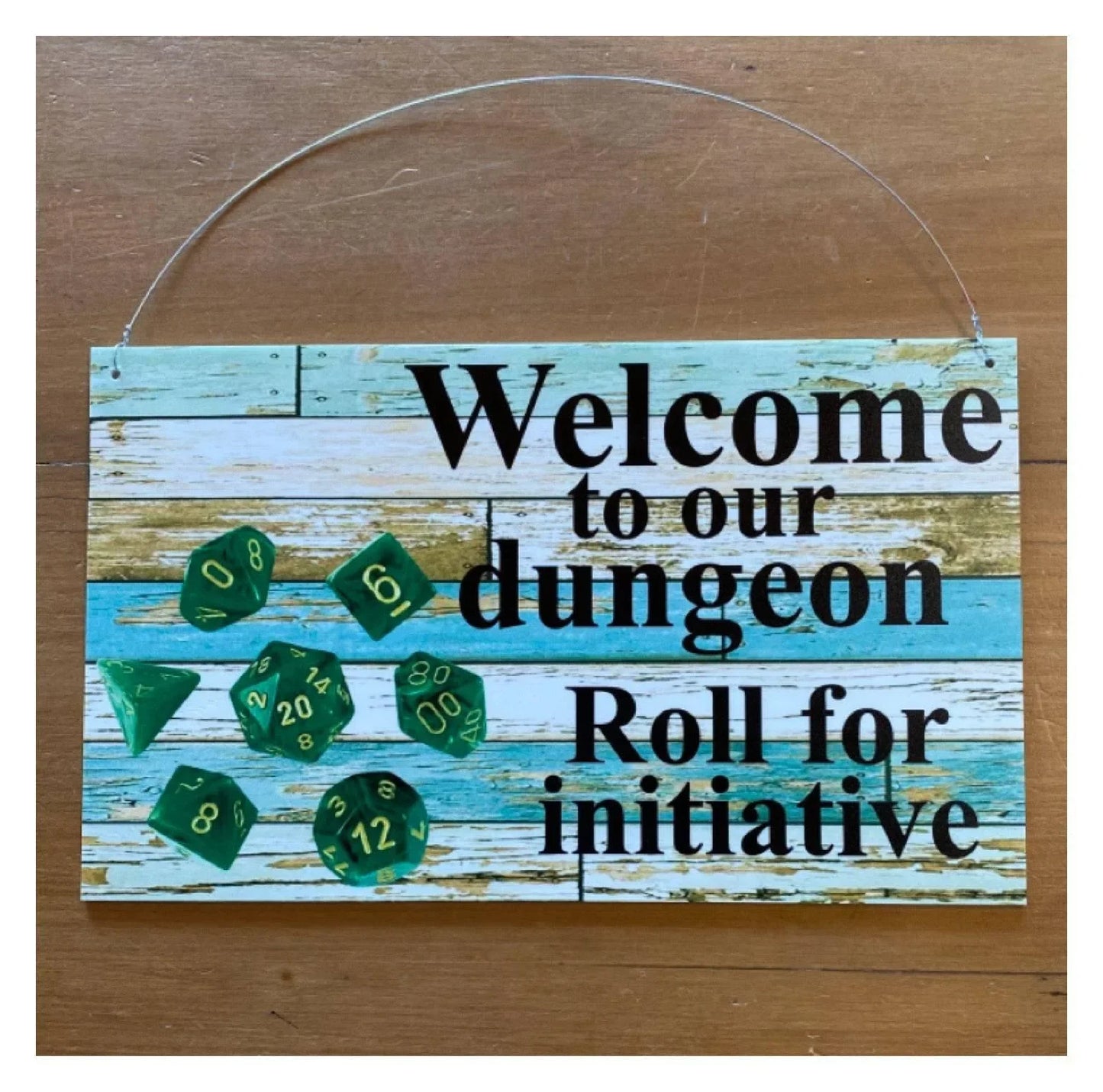 Seven Dice Dungeons Dragons Custom Sign - The Renmy Store Homewares & Gifts