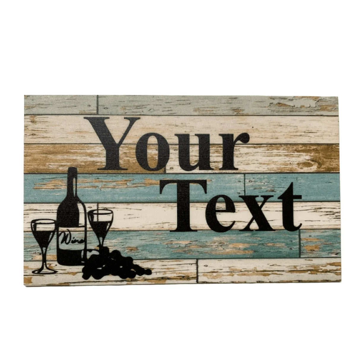 Wine Vintage Rustic Blue Custom Personalised Sign - The Renmy Store Homewares & Gifts