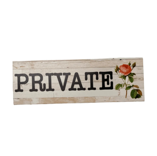 Private Vintage Rose Door Sign - The Renmy Store Homewares & Gifts