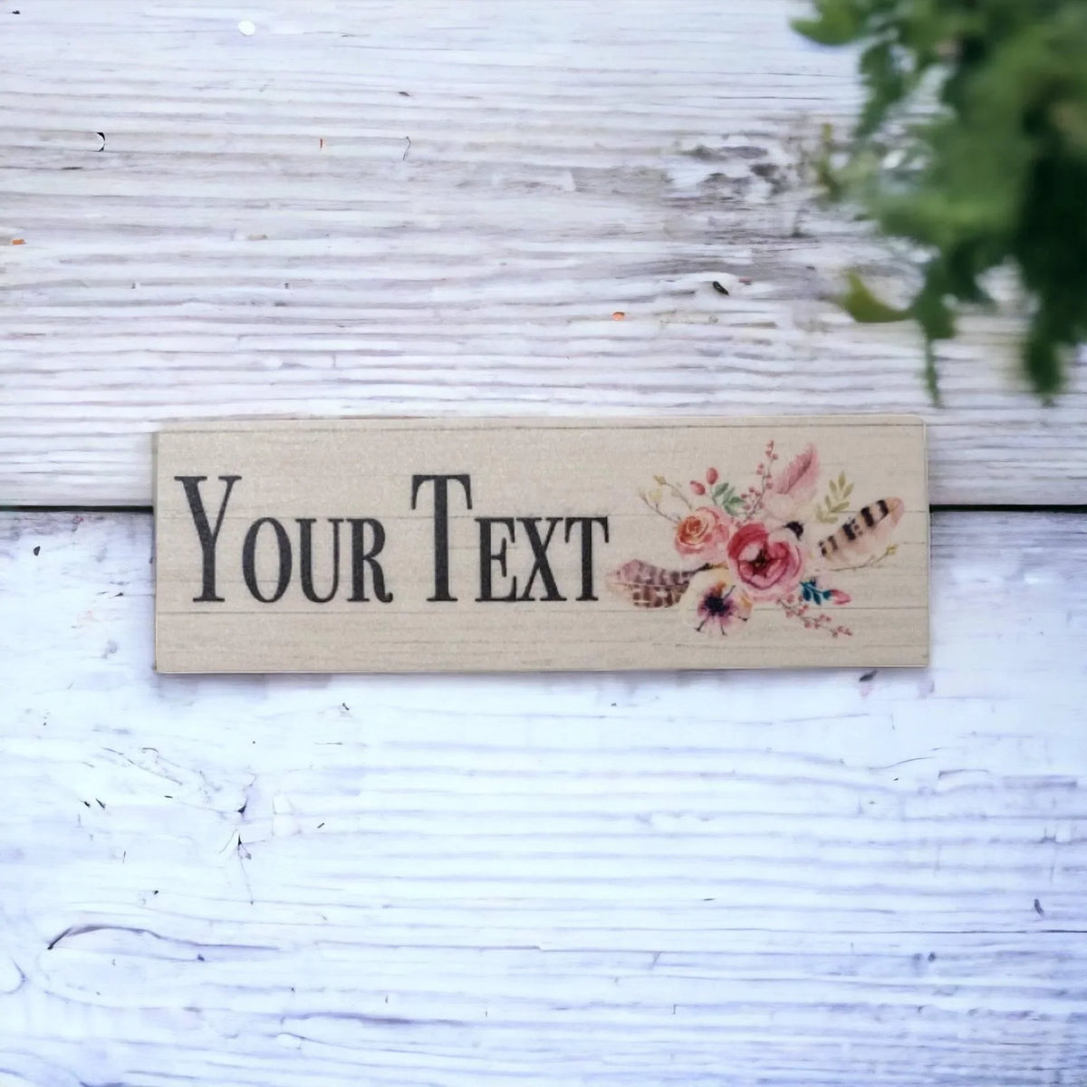Feather Flower Custom Personalised Bohemian Sign - The Renmy Store Homewares & Gifts