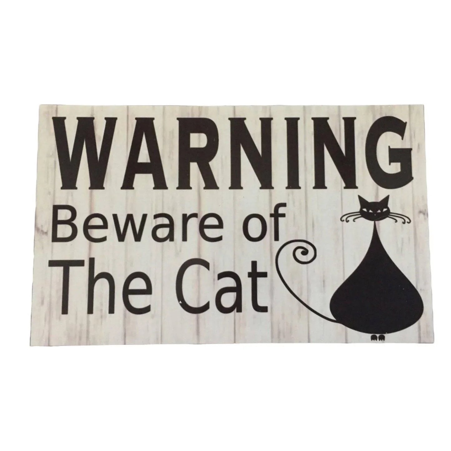 Warning Beware Of Cat Sign - The Renmy Store Homewares & Gifts