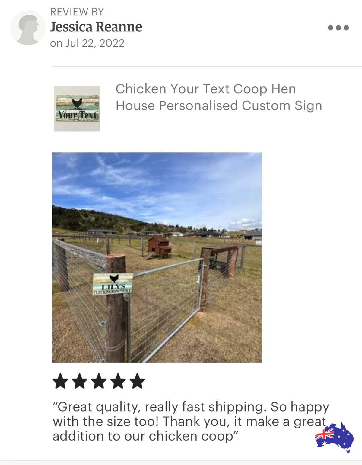 Chicken Hen Custom Personalised Sign Rustic Blue - The Renmy Store Homewares & Gifts