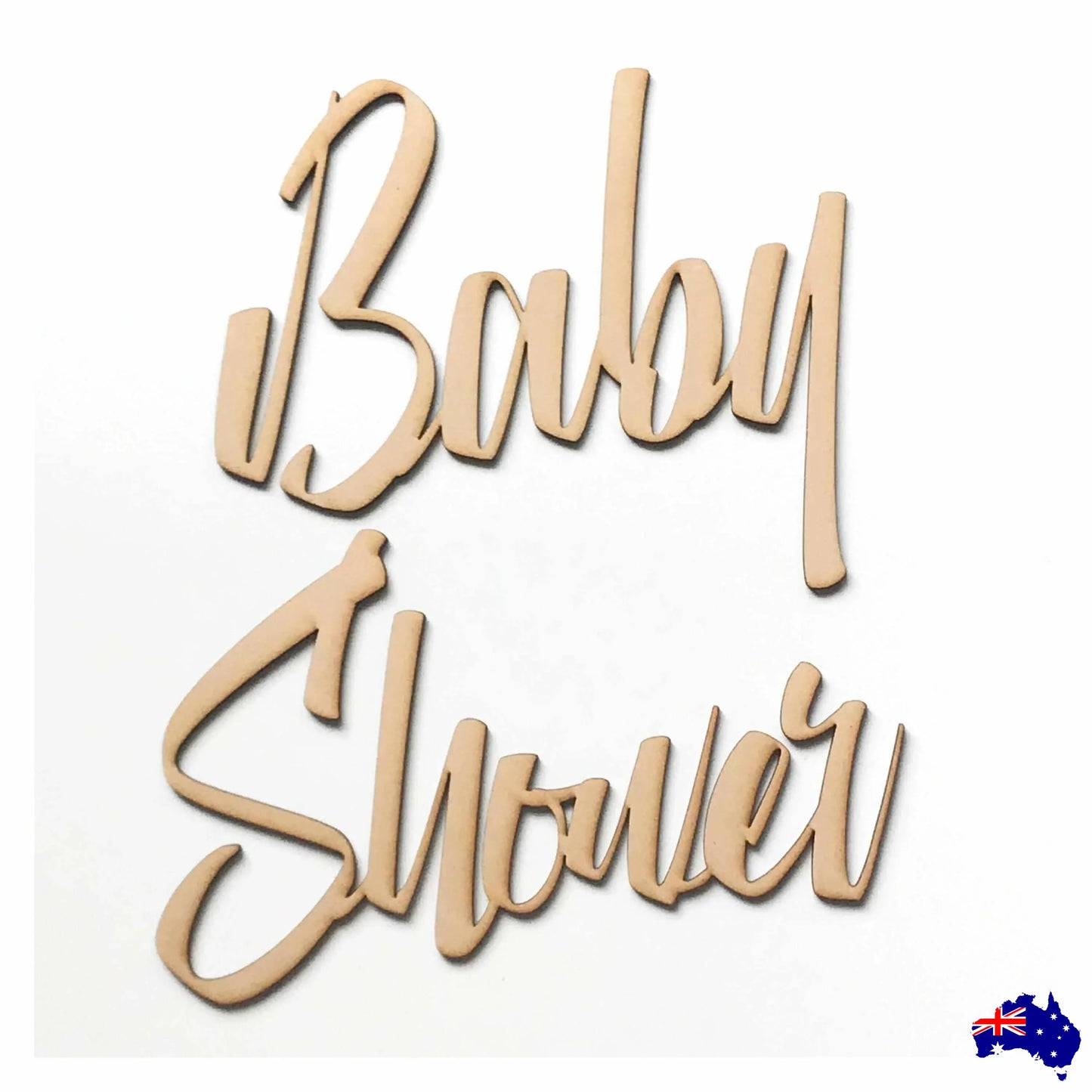 Baby Shower MDF Shape Word Raw Wooden Wall Art - The Renmy Store Homewares & Gifts