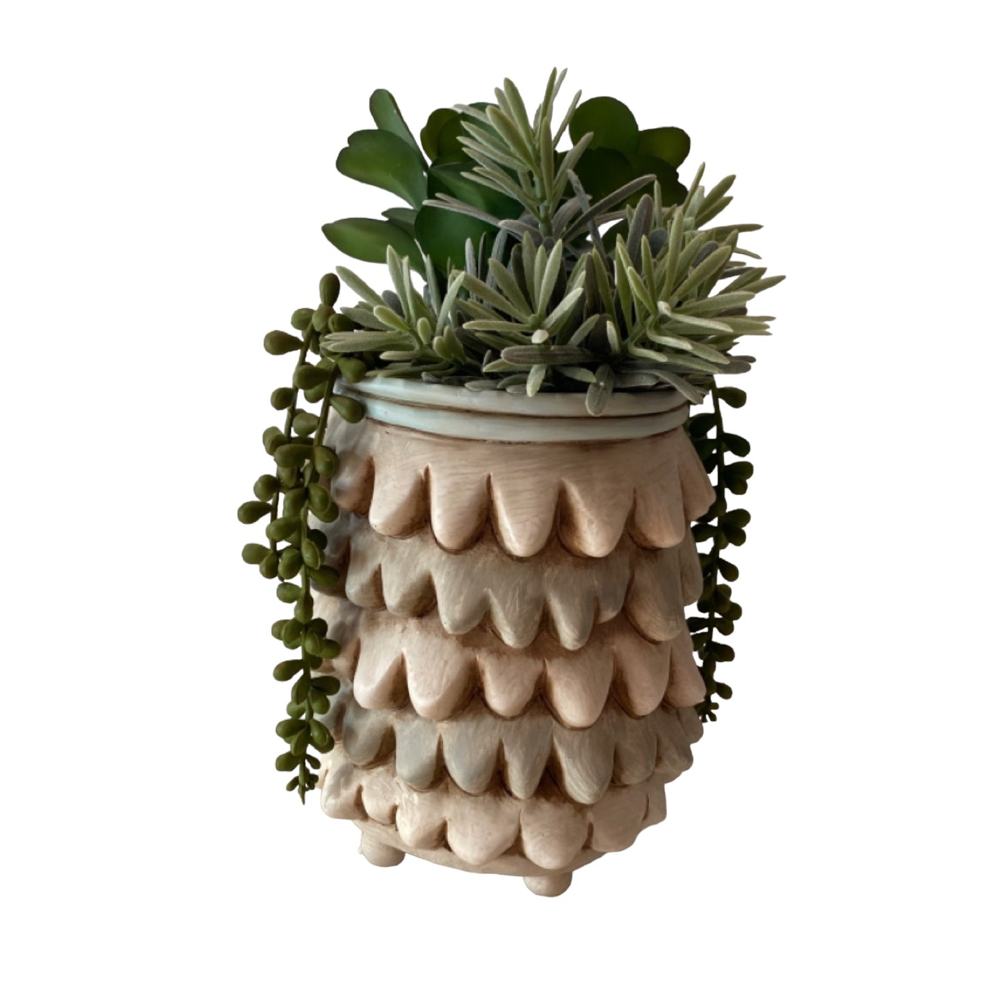 Pot or Vase Planter Vera Fringe Grey Plant Large - The Renmy Store Homewares & Gifts 