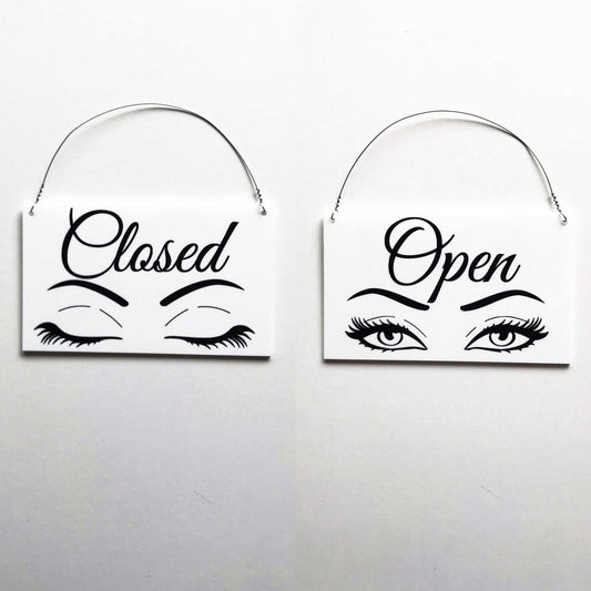 Open Closed Eyes Eyelashes Beauty Shop Hanging Sign - The Renmy Store Homewares & Gifts