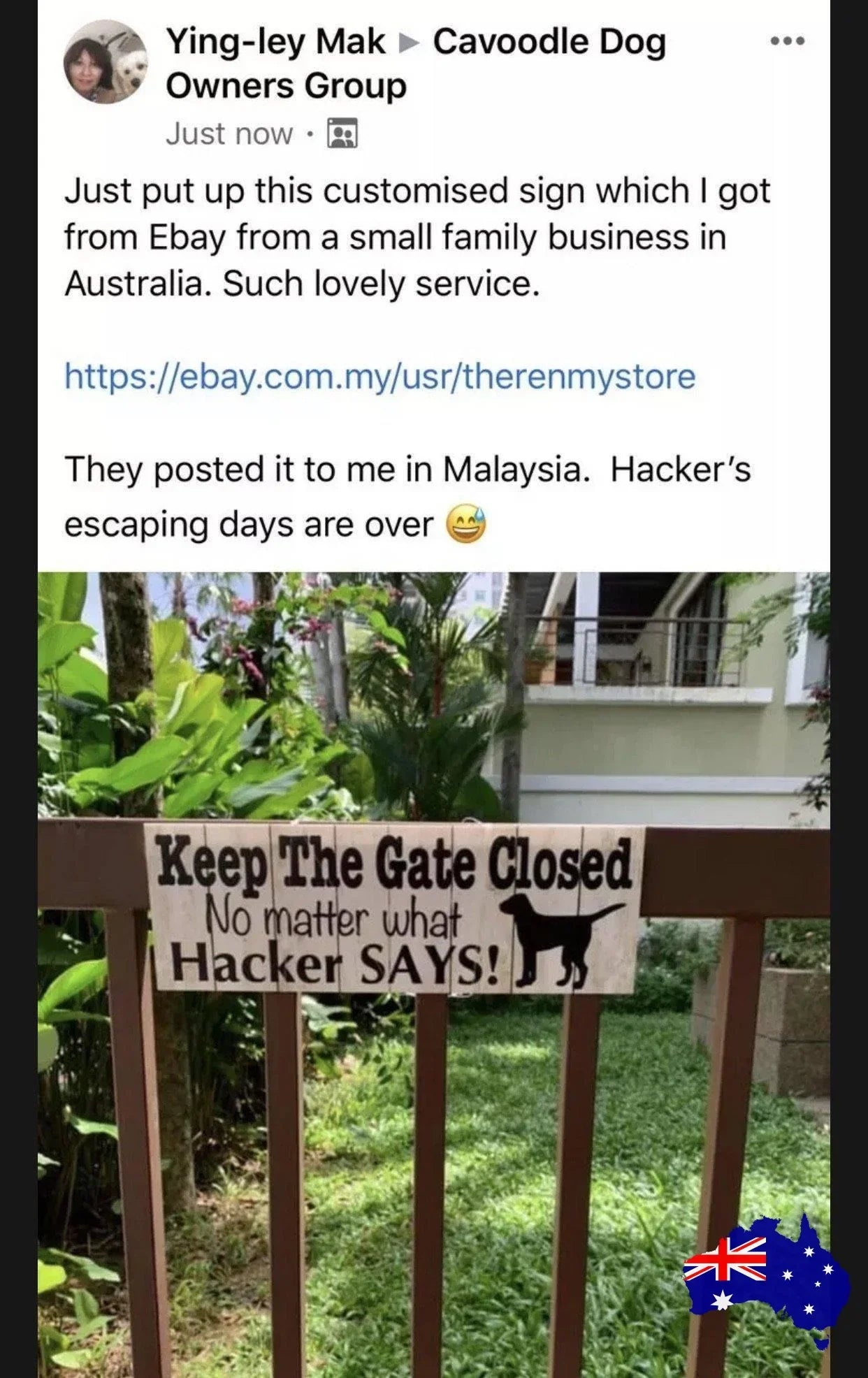 Keep Gate Closed Custom Dog Dogs Sign - The Renmy Store Homewares & Gifts