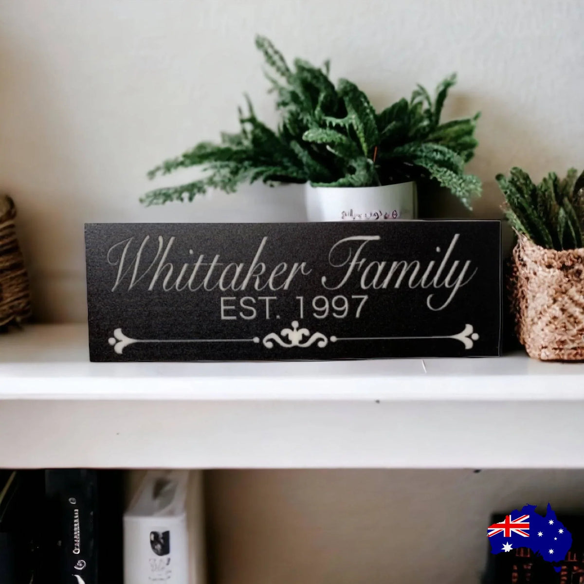 Family Name Custom Personalised Vintage Black Sign - The Renmy Store Homewares & Gifts