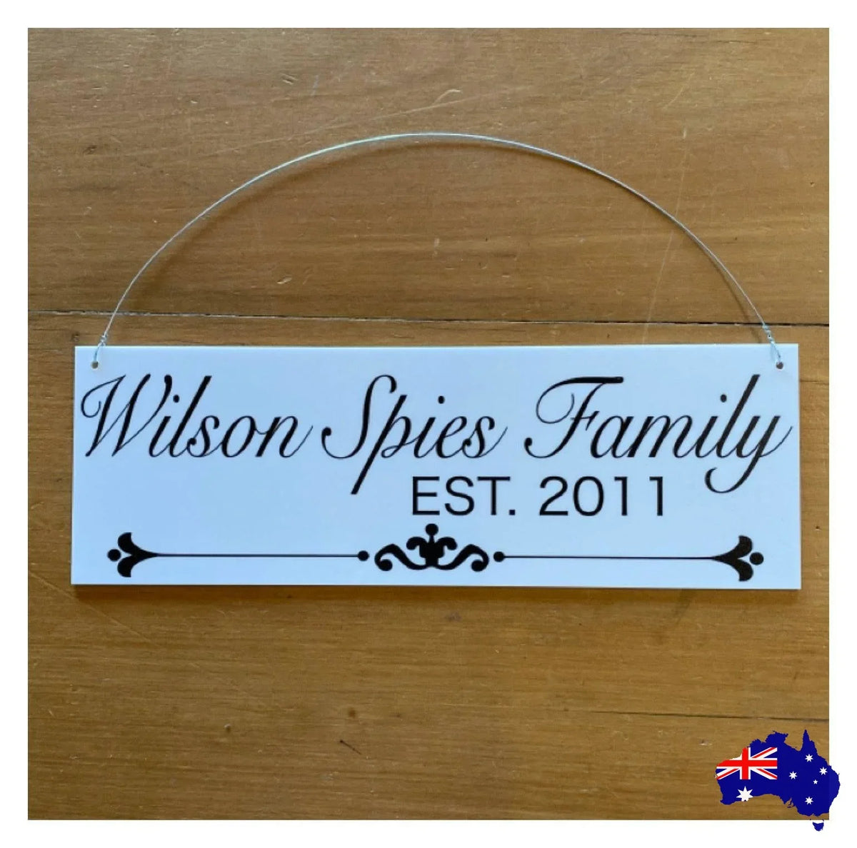 Family Name Custom Personalised White Sign - The Renmy Store Homewares & Gifts