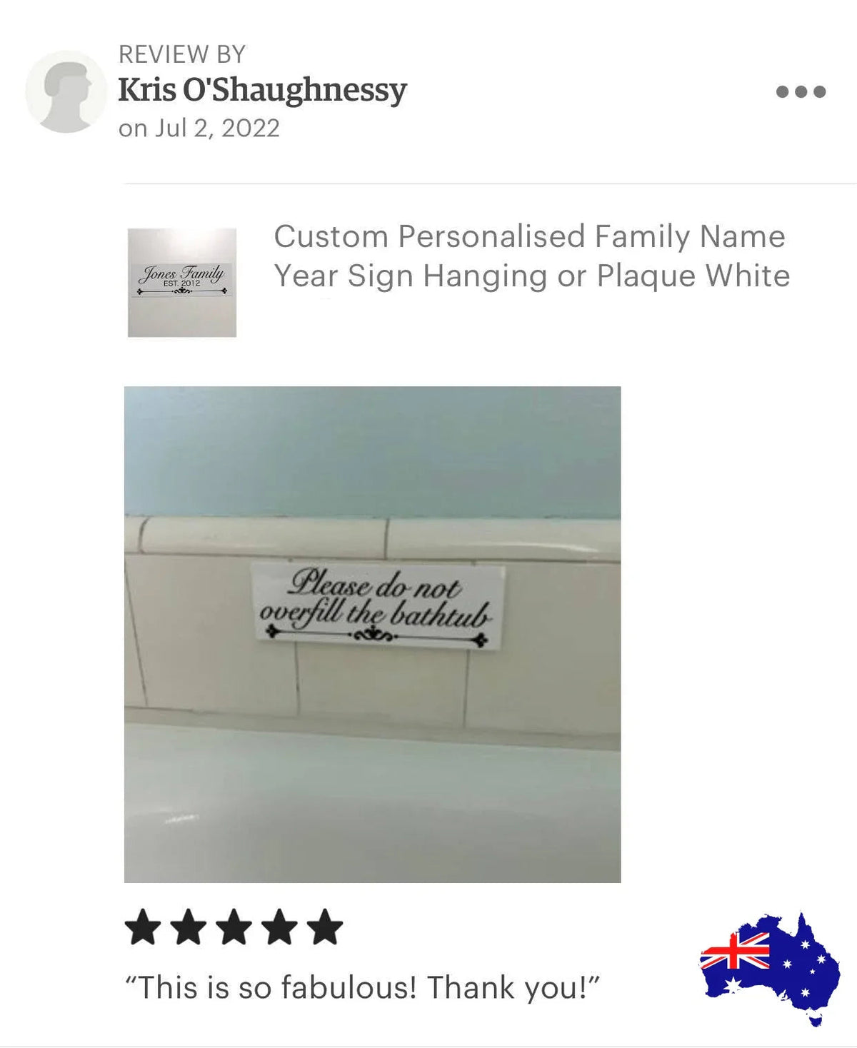 Family Name Custom Personalised White Sign - The Renmy Store Homewares & Gifts