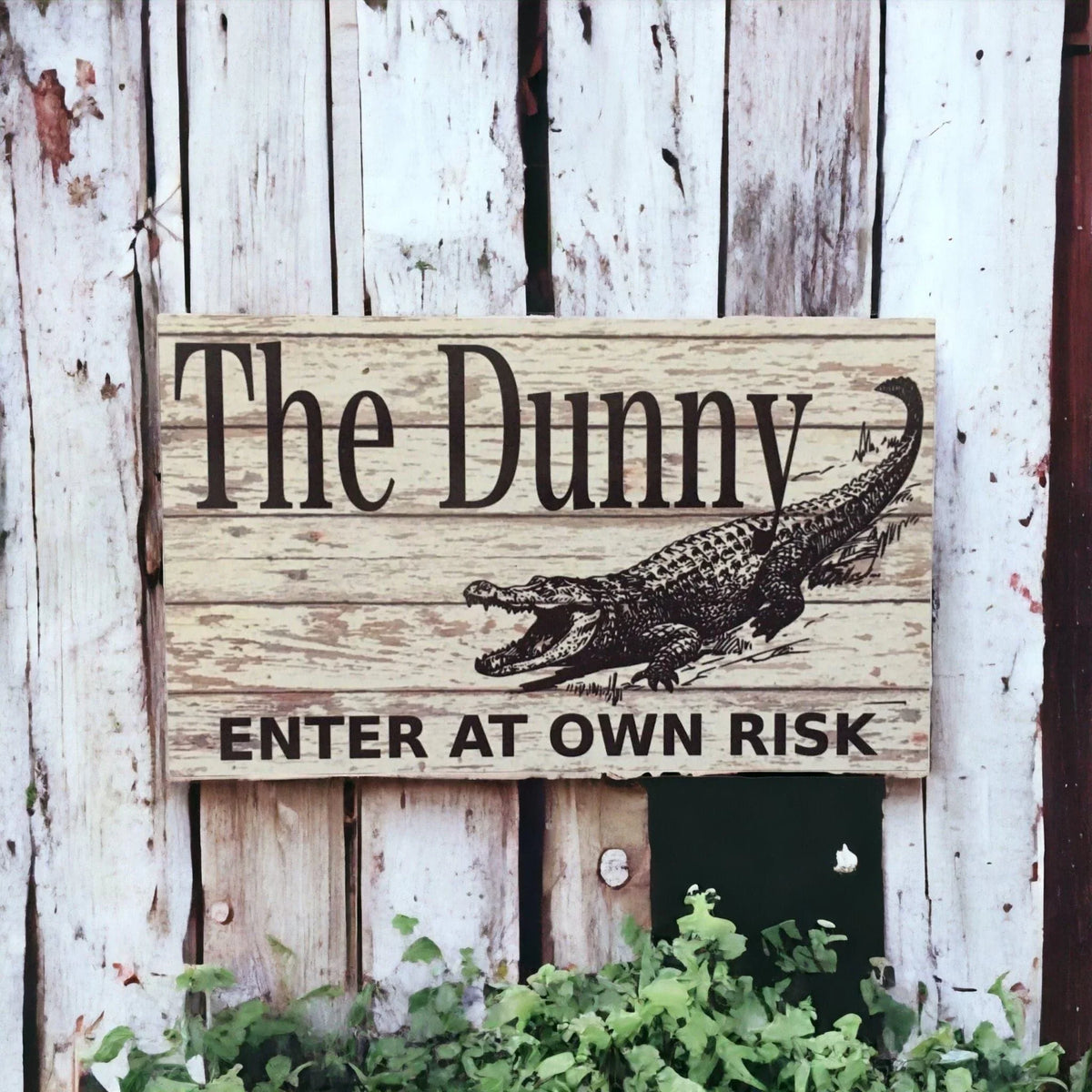 The Dunny Toilet Crocodile Enter Outback Sign - The Renmy Store Homewares & Gifts