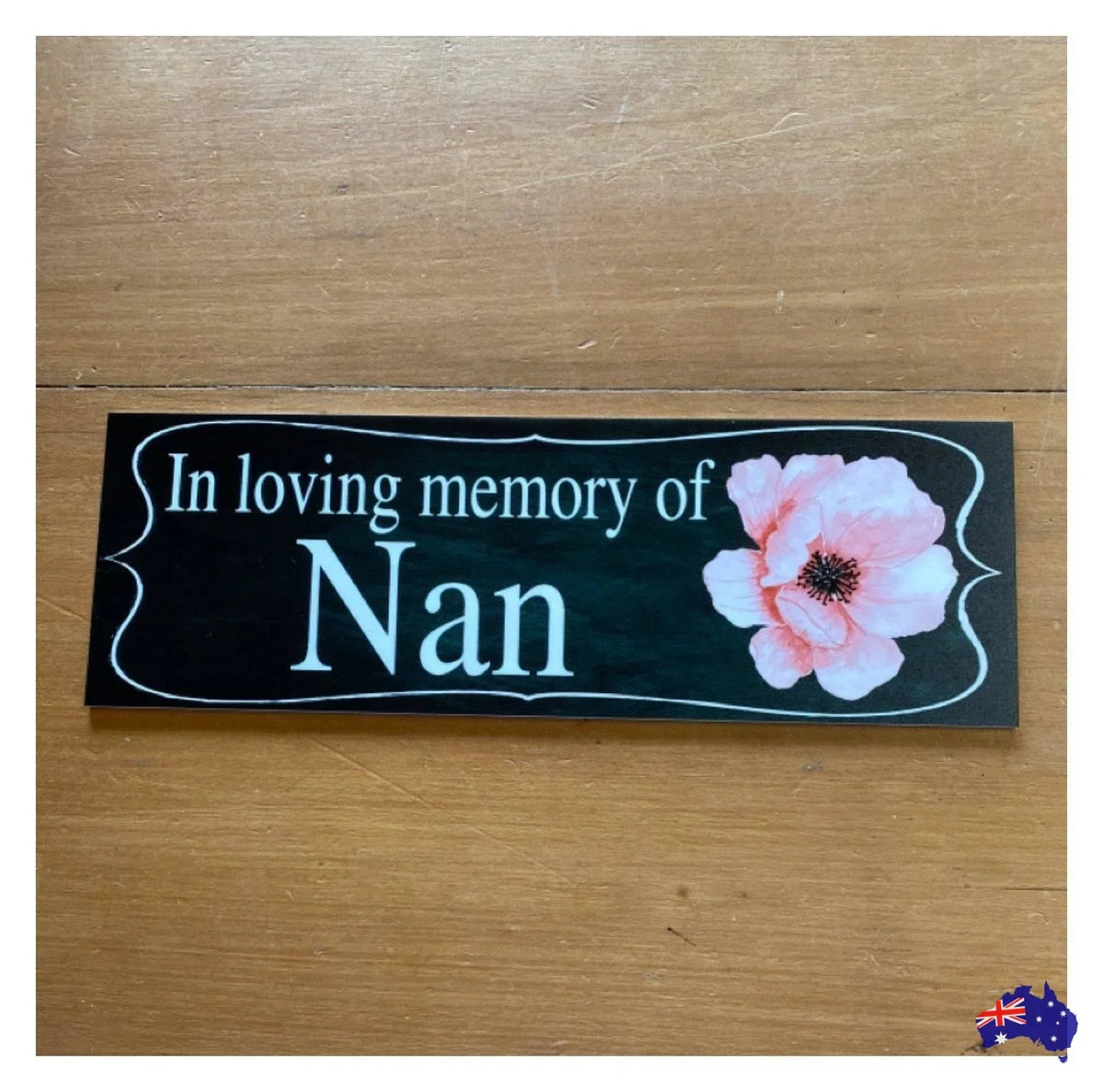 Custom Personalised Vintage Black Pink Flower Sign - The Renmy Store Homewares & Gifts