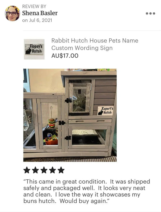 Rabbit Bunny Hutch House Pets Name Rustic Sign - The Renmy Store Homewares & Gifts