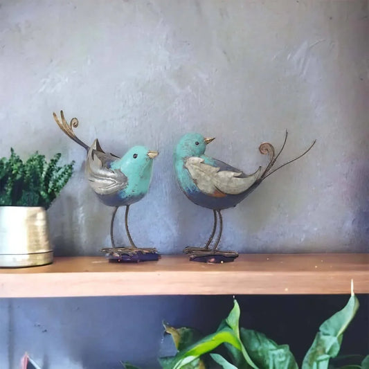 Blue Birds Set of 2 Vintage Garden - The Renmy Store Homewares & Gifts