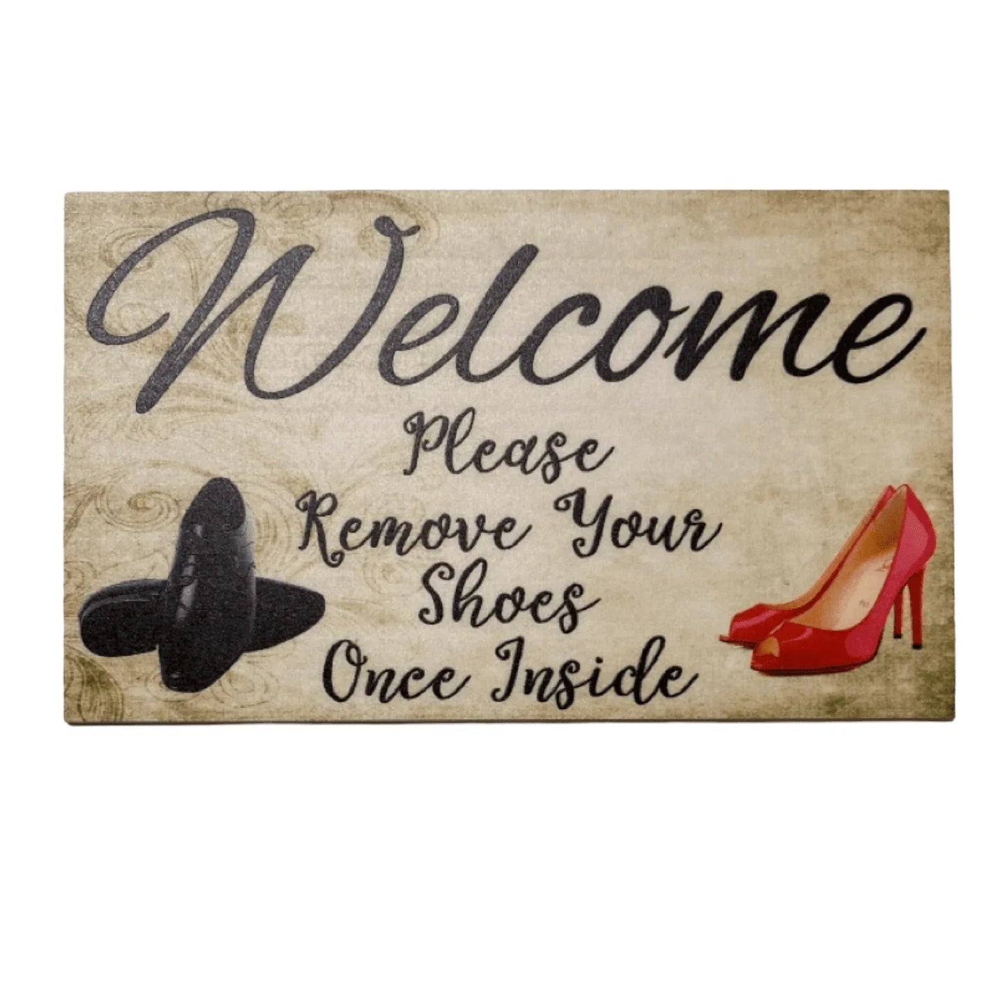Welcome Remove Your Shoes Vintage Sign - The Renmy Store Homewares & Gifts
