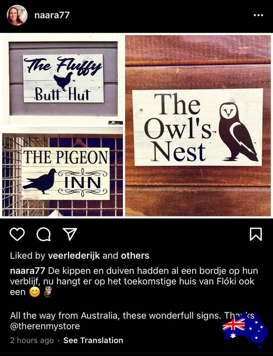 Owl Bird Custom Personalised Sign - The Renmy Store Homewares & Gifts