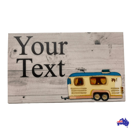 Caravan Vintage Retro Personalised Custom Camp Sign - The Renmy Store Homewares & Gifts
