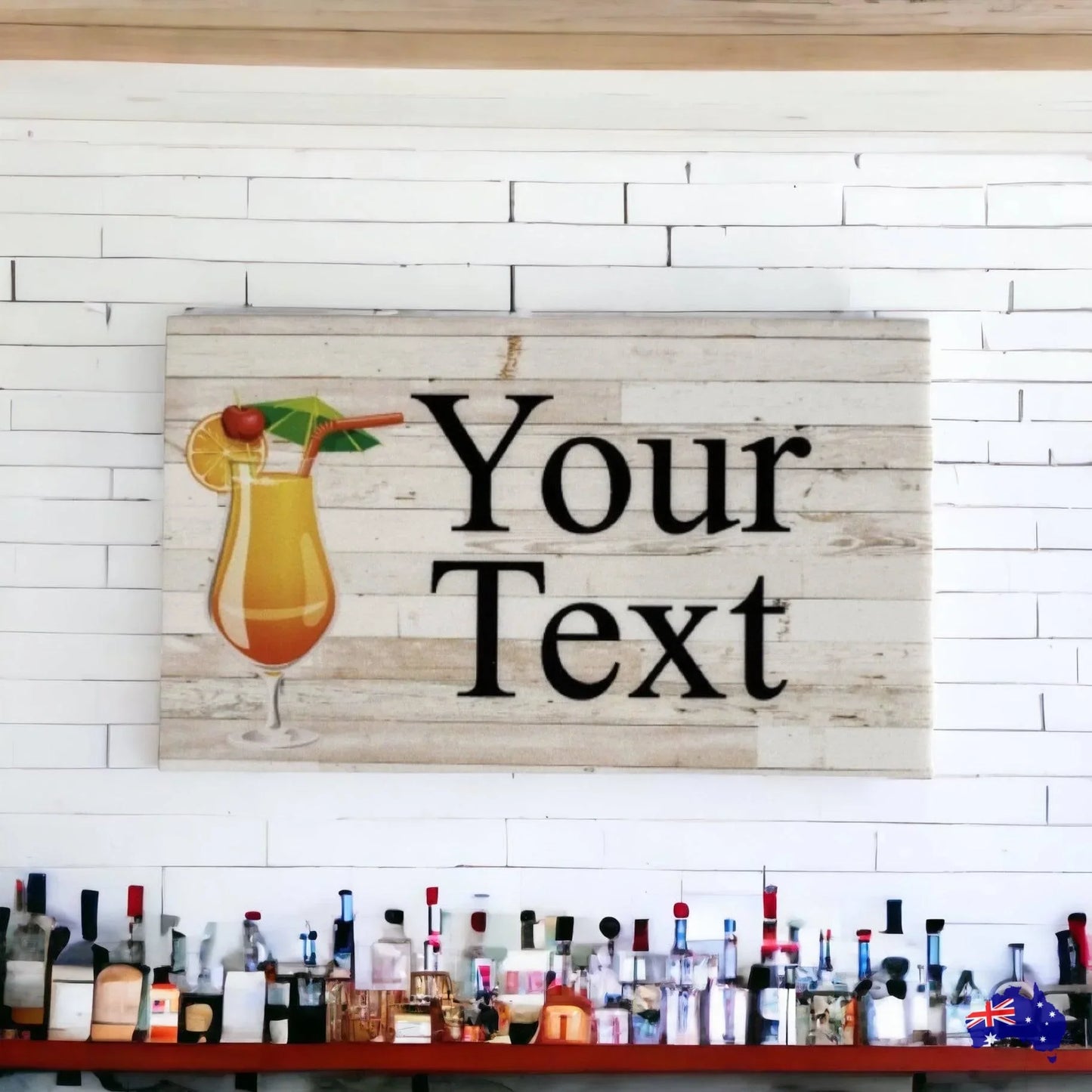 Cocktail Tropical Beach Personalised Custom Sign - The Renmy Store Homewares & Gifts