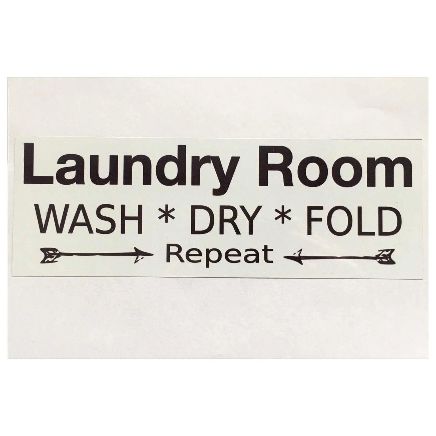 Laundry Room Wash Dry Fold Repeat White Sign - The Renmy Store Homewares & Gifts