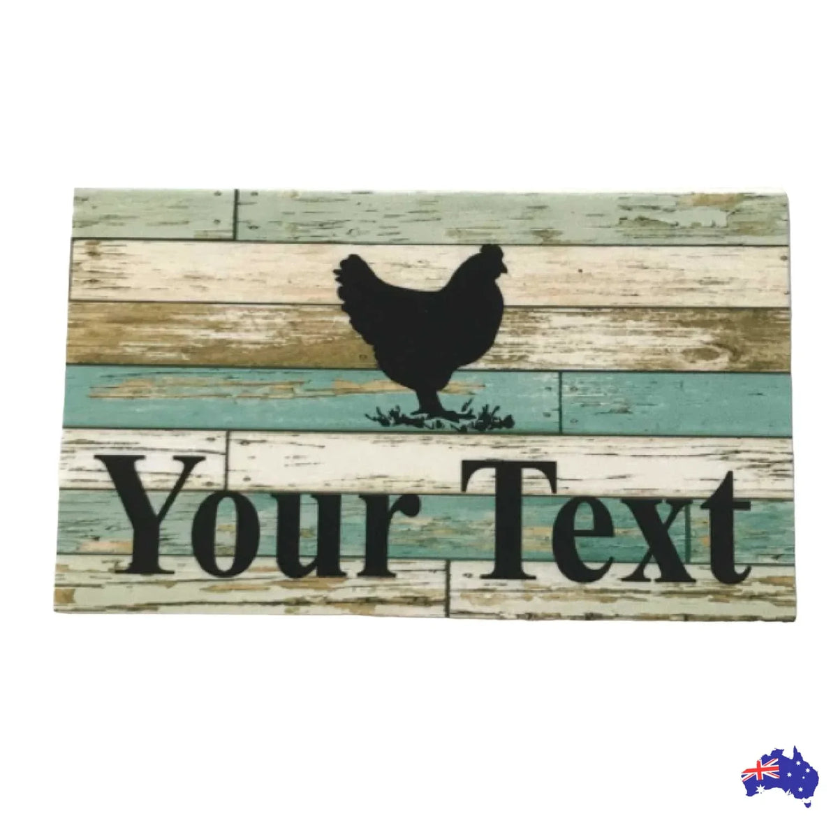 Chicken Hen Custom Personalised Sign Rustic Blue - The Renmy Store Homewares & Gifts
