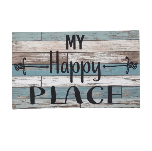 My Happy Place Rustic Blue Sign - The Renmy Store Homewares & Gifts