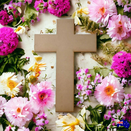 Cross Plain Wooden MDF Acrylic Metal Steel Laser Cut Shape - The Renmy Store Homewares & Gifts