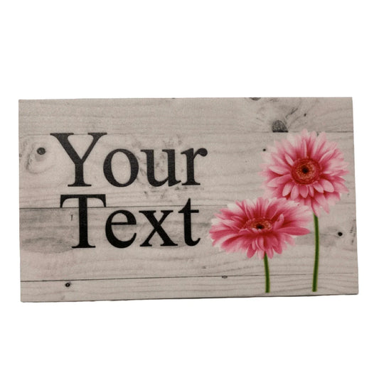 Gerbera Flower Pink Custom Personalised Sign - The Renmy Store Homewares & Gifts