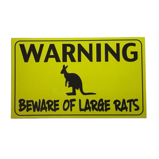 Warning Beware Of Large Rats Kangaroo Sign - The Renmy Store Homewares & Gifts 