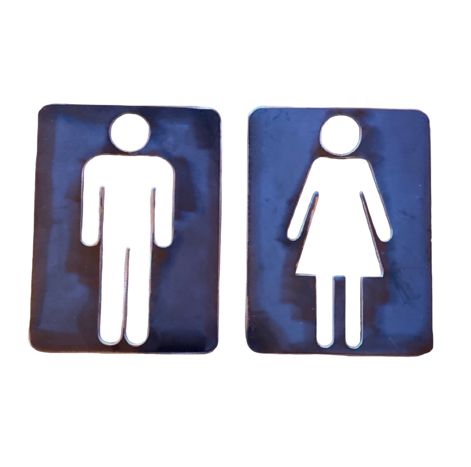 Toilet Male Female Set 2 Steel Metal Sign - The Renmy Store Homewares & Gifts 