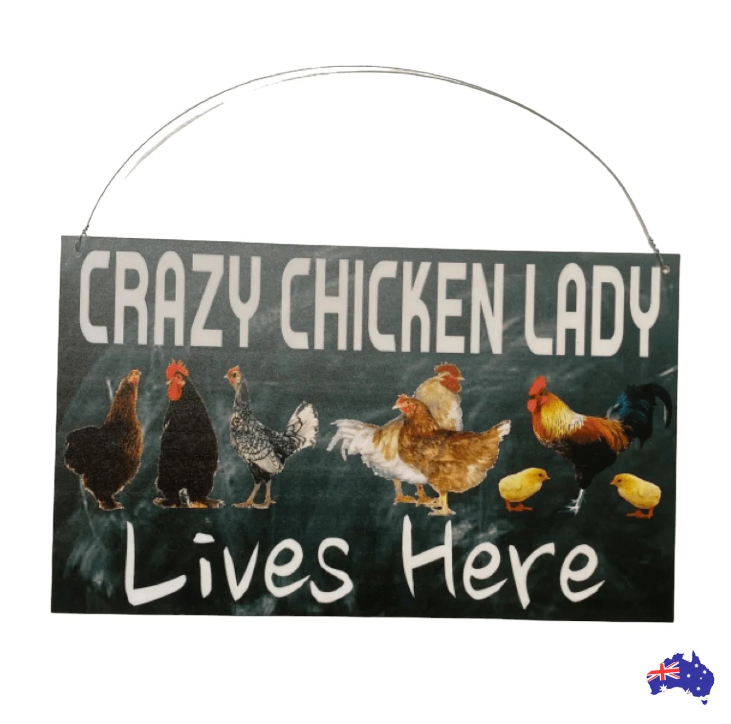 Crazy Chicken Lady Lives Here Sign - The Renmy Store Homewares & Gifts