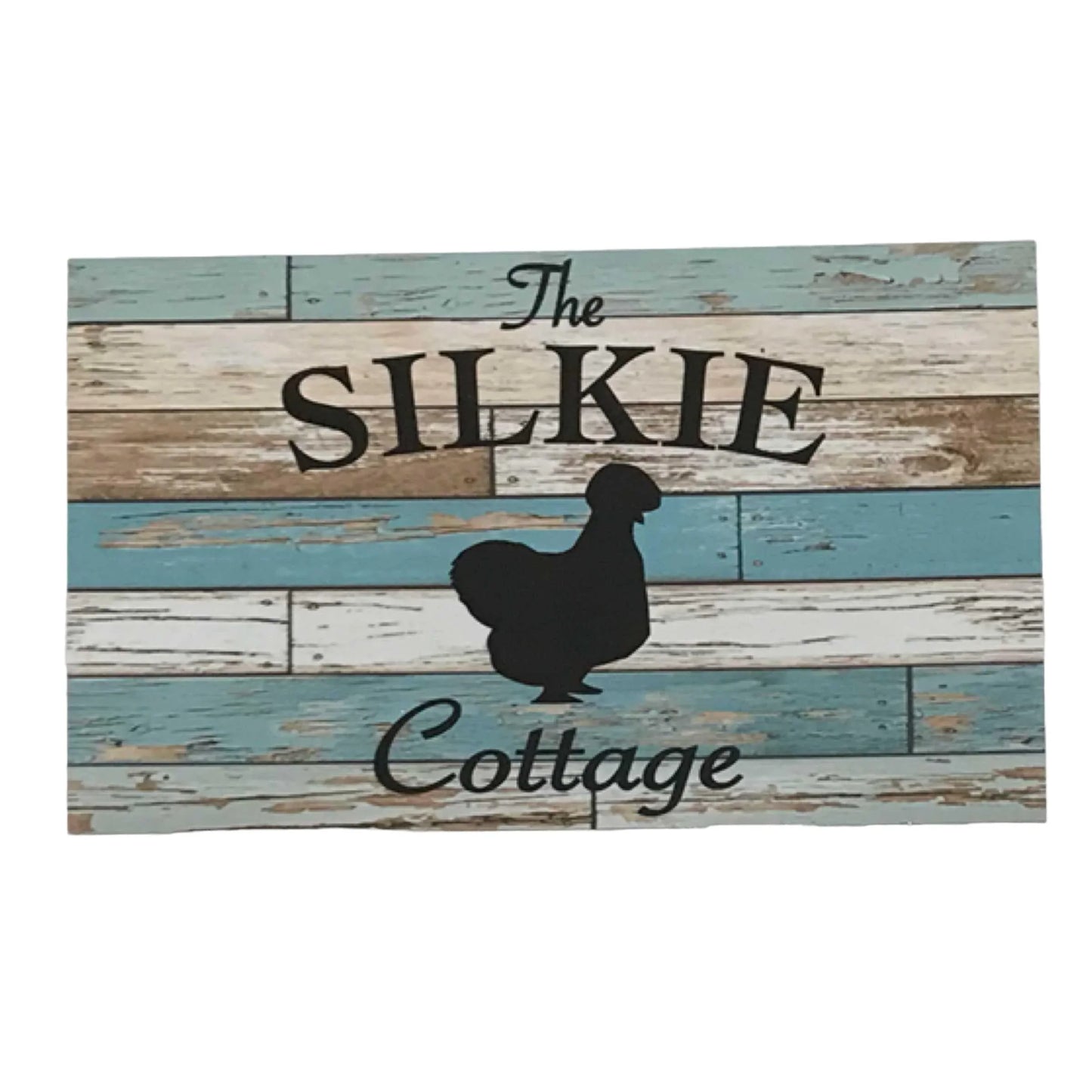 Silkie Chicken Cottage Blue Timber Style Sign - The Renmy Store Homewares & Gifts