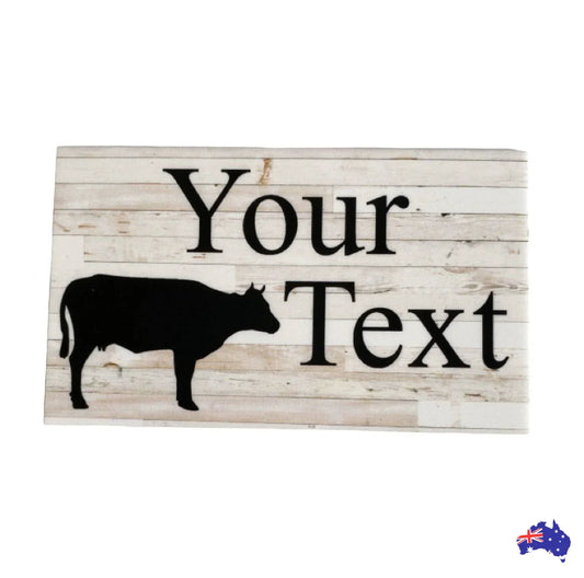 Cow Rustic Country Custom Personalised Sign - The Renmy Store Homewares & Gifts