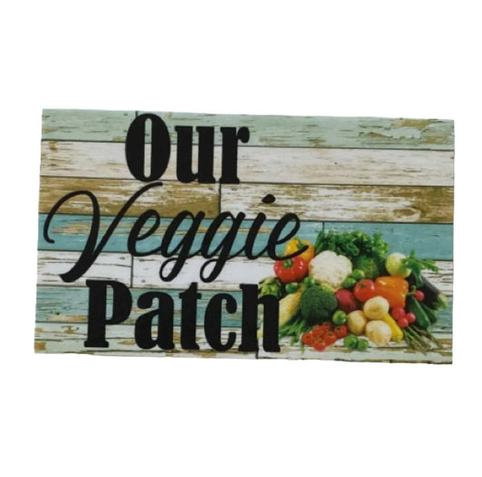 Our Veggie Patch Rustic Blue Sign - The Renmy Store Homewares & Gifts