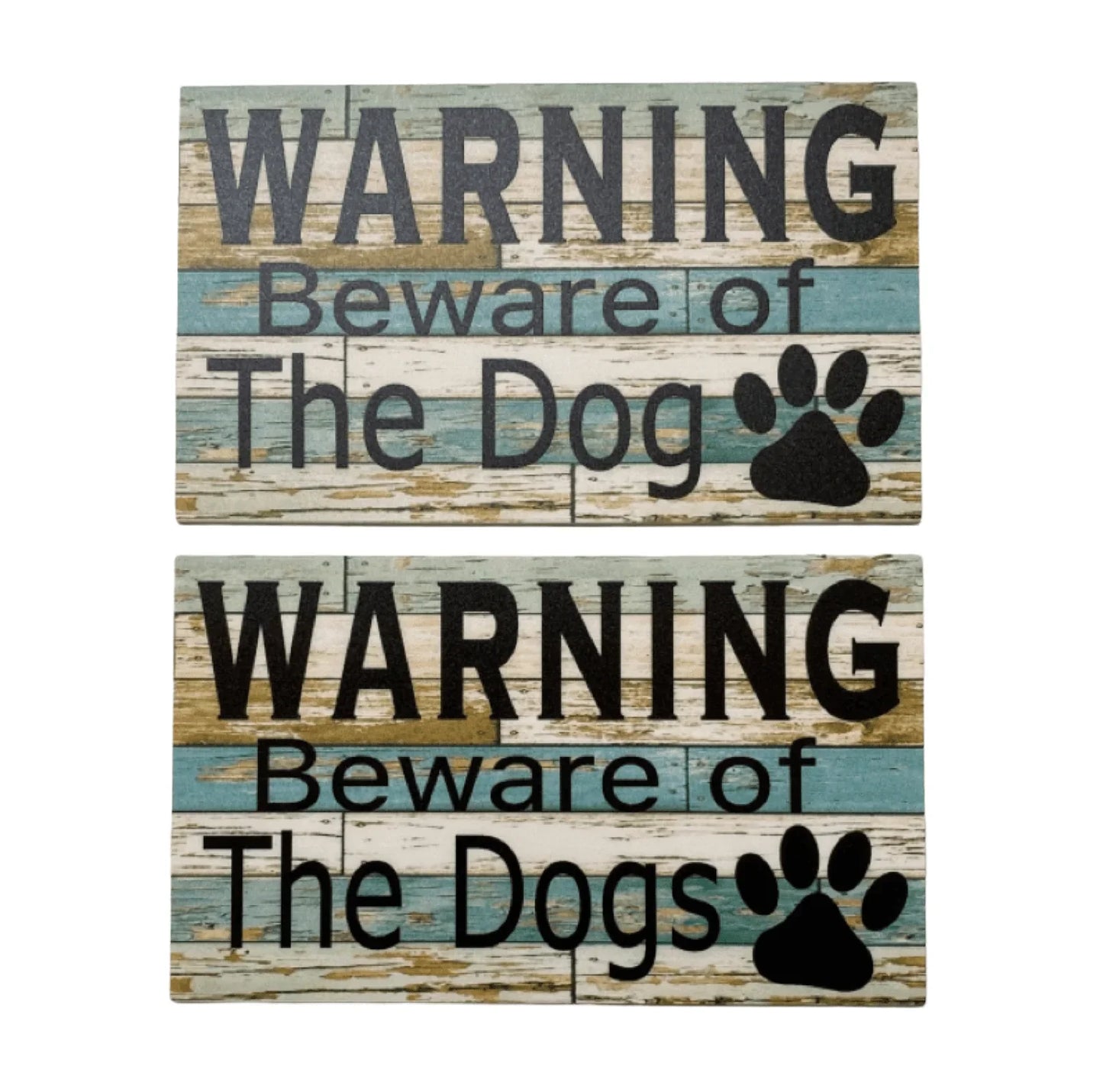 Warning Beware Of The Dog or Dogs Rustic Sign - The Renmy Store Homewares & Gifts